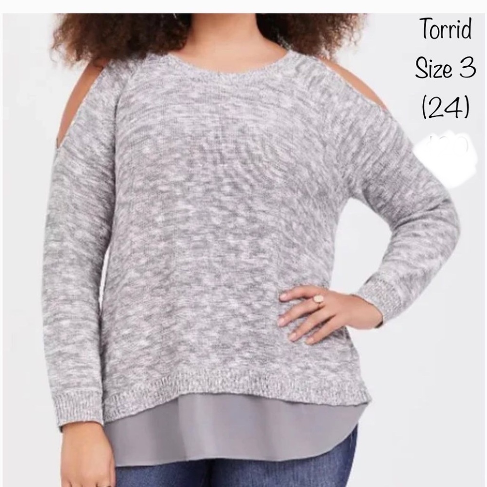 Torrid cold shoulder Sweater
